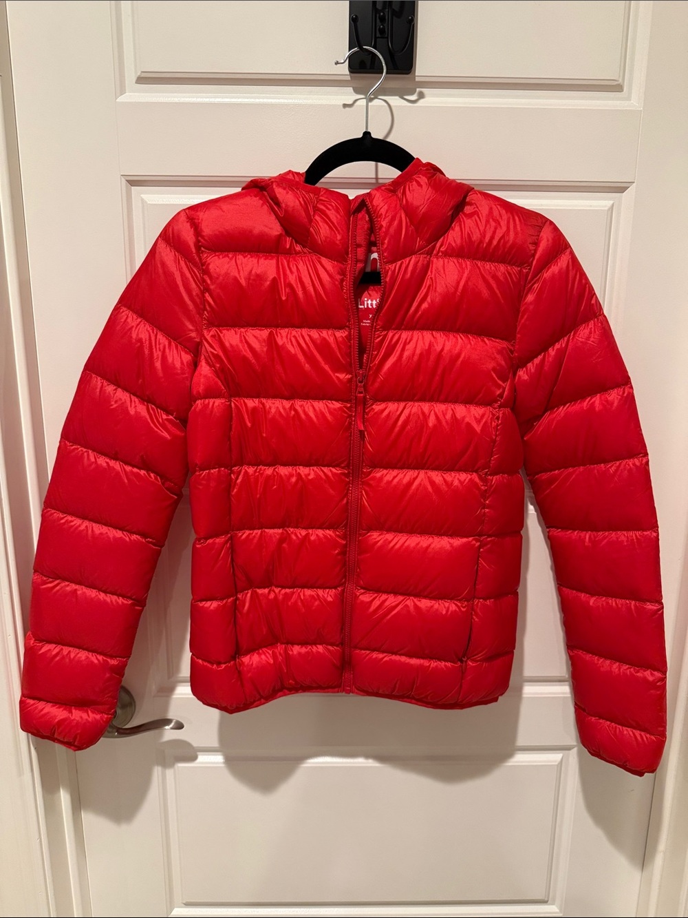 TNA by Aritzia Red Quilted Hooded Puffer Jacket